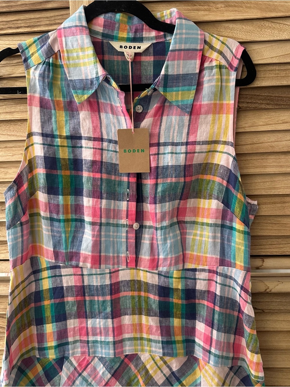 Boden Erma Madras Linen Maxi Dress size 10_NWT - Picture 5 of 8